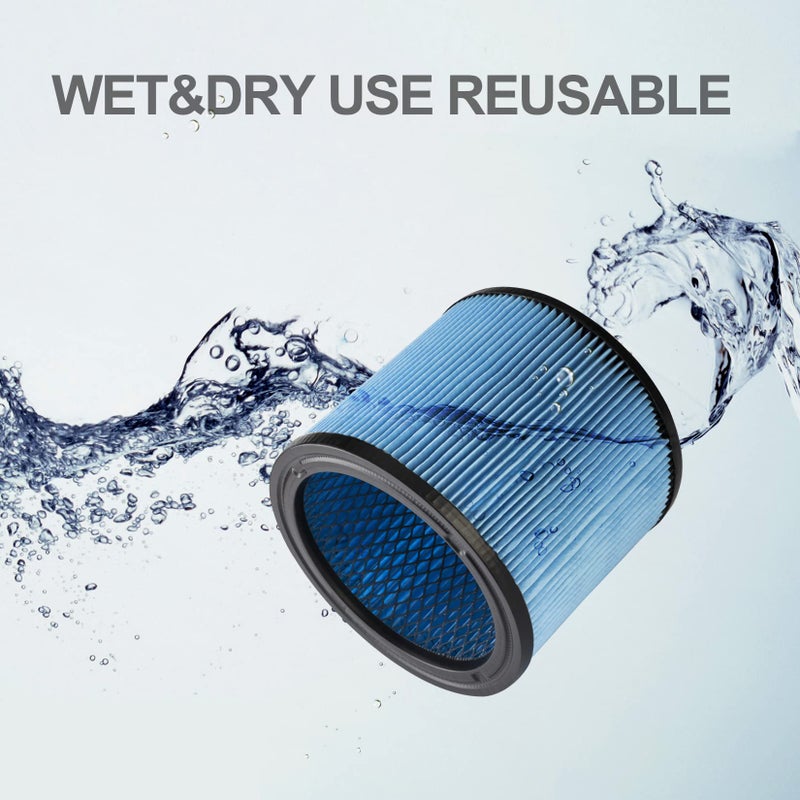 شوبفاك فلتر خرطوشة Shop-Vac عالي الأداء 90350/90304/90344، يناسب معظم مكانس Shop-Vac الرطبة/الجافة بسعة 4-16 جالون، ورق ترشيح من ألياف النانو عالي الكفاءة، قابل لإعادة الاستخدام، عبوة واحدة - Image 5